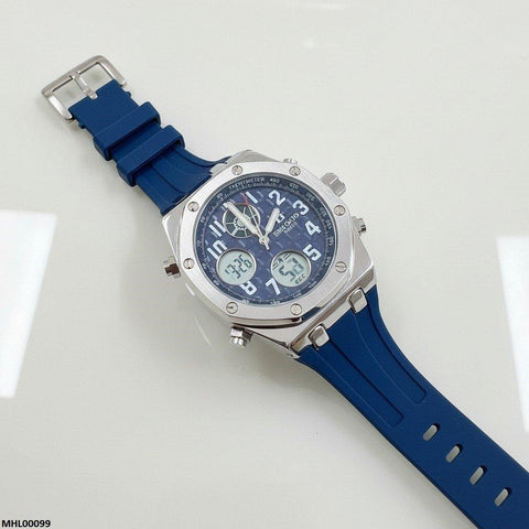 MHL00099 HWR Blue Dial Stainless-Steel Men's Watch - MHL
