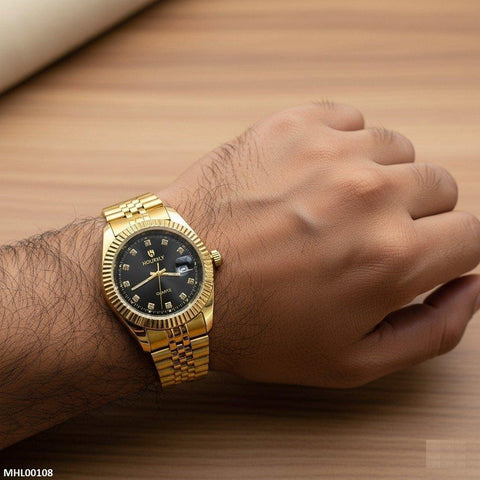 MHL00108 HWR Round Black Dial Men's Watch - MHL