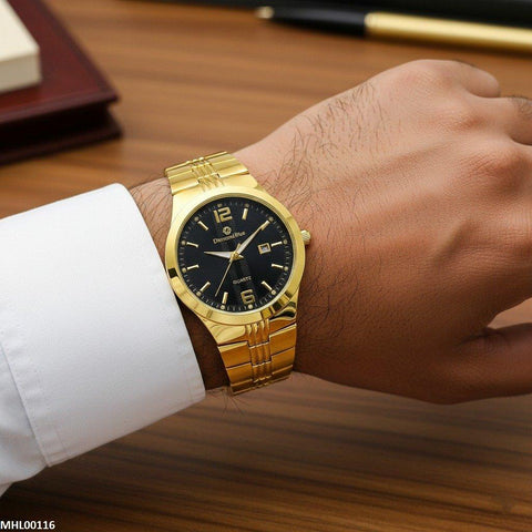 MHL00116 HWR Round Stone Texture Dial Men's Watch - MHL