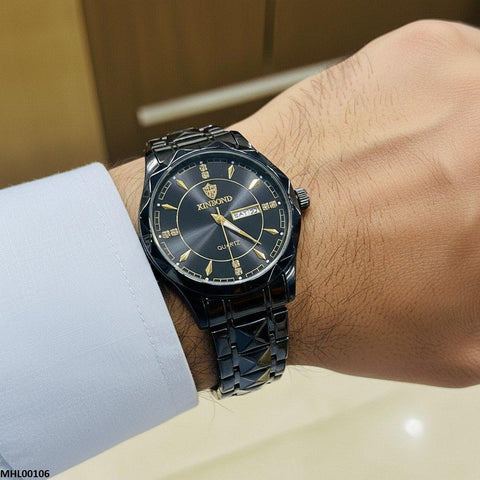 MHL00106 HWR Round Black Fashionable Men's Watch - MHL