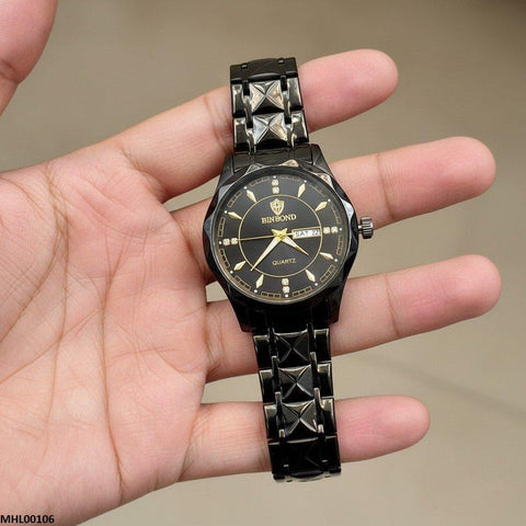 MHL00106 HWR Round Black Fashionable Men's Watch - MHL