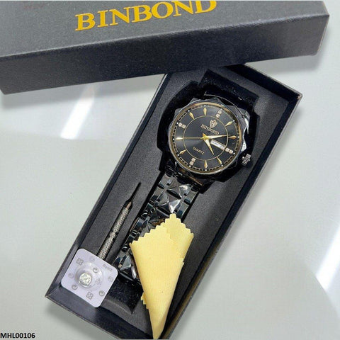 MHL00106 HWR Round Black Fashionable Men's Watch - MHL