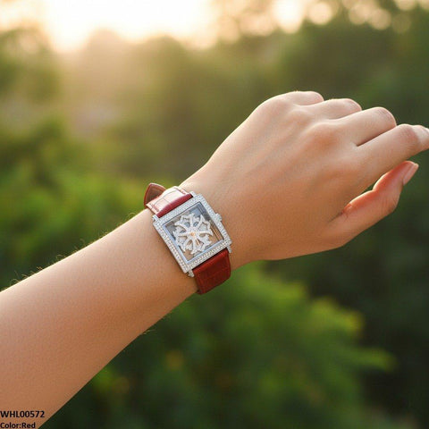 WHL00572 HWR Square Spinning Dial Women's  Watch - WHL