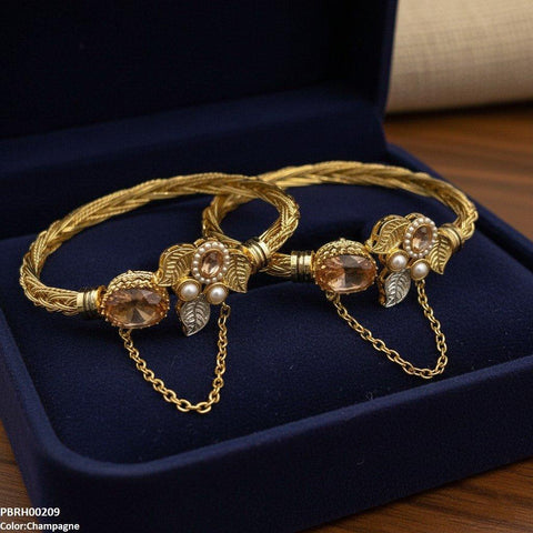 PBRH00209 MZM Oval Leaf Bangle Set - PBRH