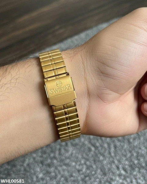 WHL00581 IWA Rectangle Blue Bezel Dial Couple Watch - WHL