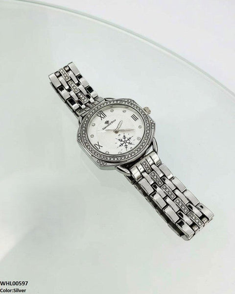 WHL00597 HWR Round Rhinestone Women's Watch - WHL