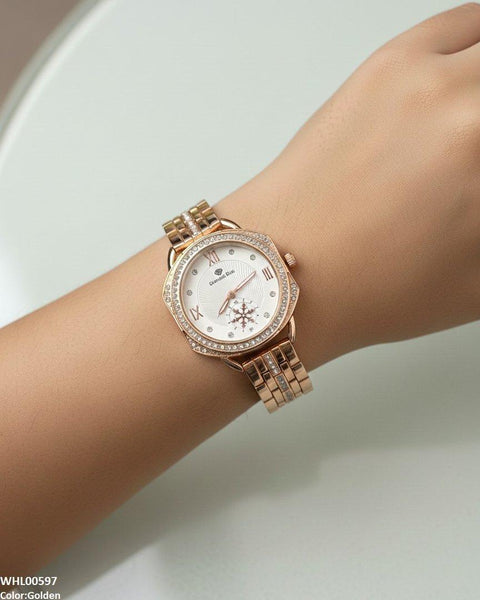 WHL00597 HWR Round Rhinestone Women's Watch - WHL