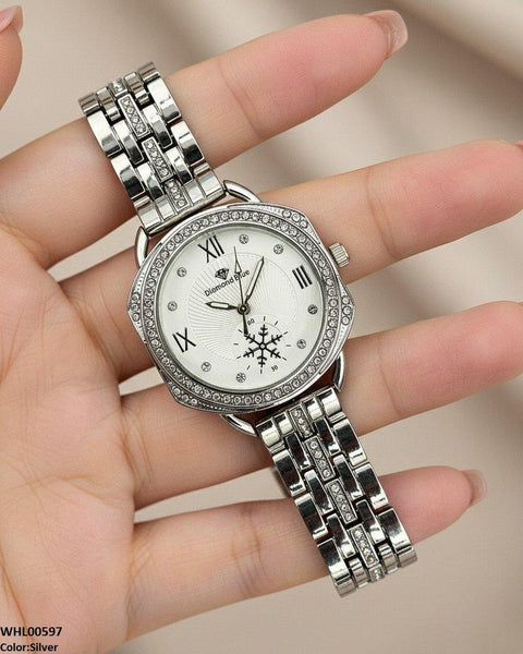 WHL00597 HWR Round Rhinestone Women's Watch - WHL
