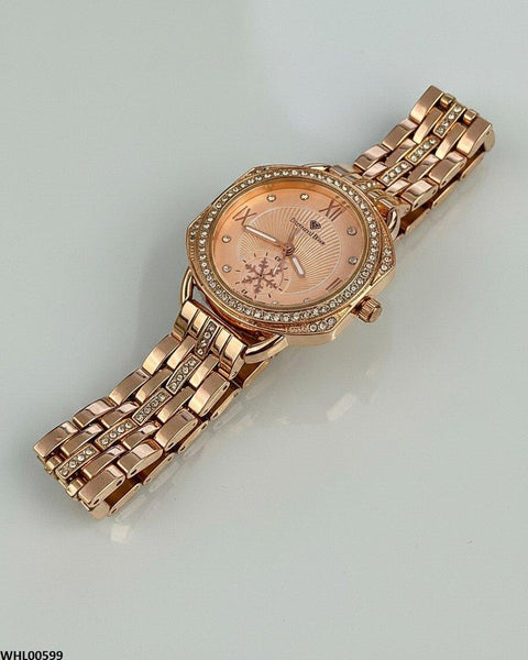 WHL00599 HWR Round Rhinestone Women's Watch - WHL