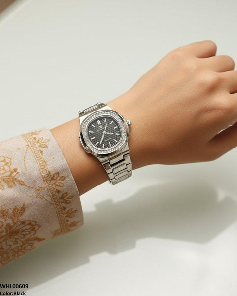 WHL00609 HWR Round Stone Dial Women's Watch - WHL