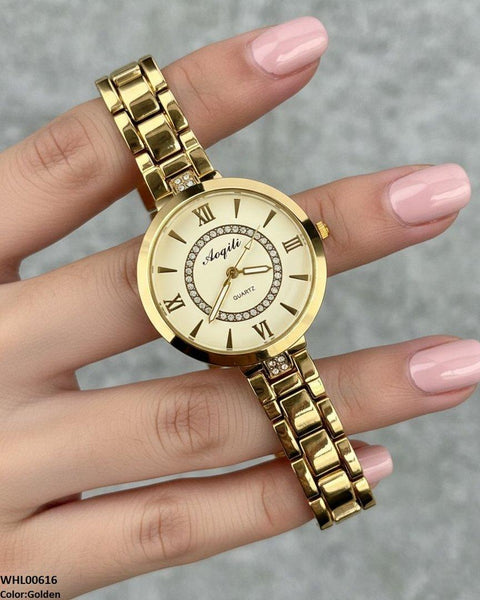 WHL00616 HWR Double Round Stone Women's Watch - WHL
