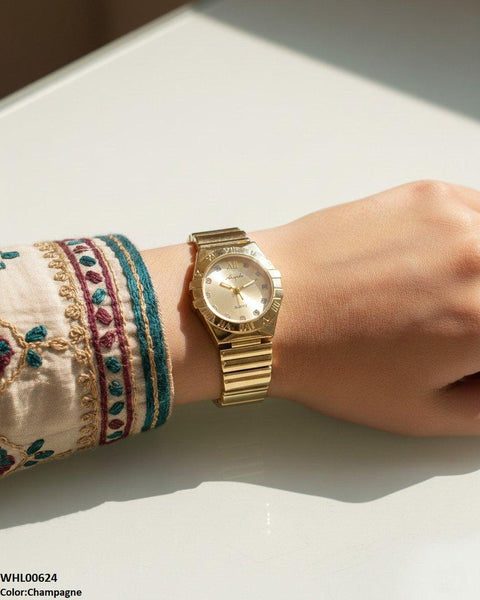 WHL00624 HWR Round Stone Dial  Women's Watch - WHL