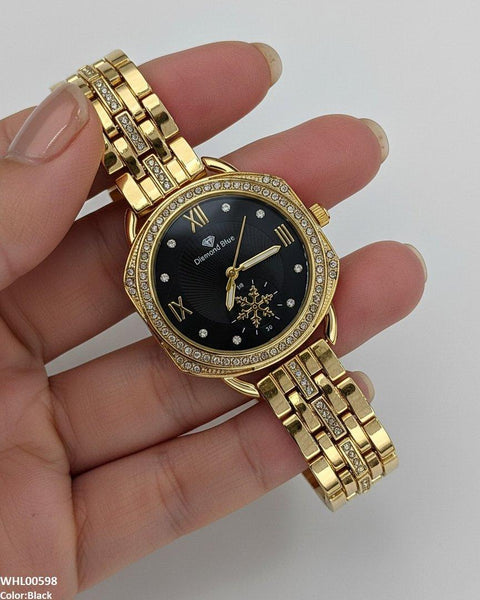 WHL00598 HWR Round Rhinestone Women's Watch - WHL