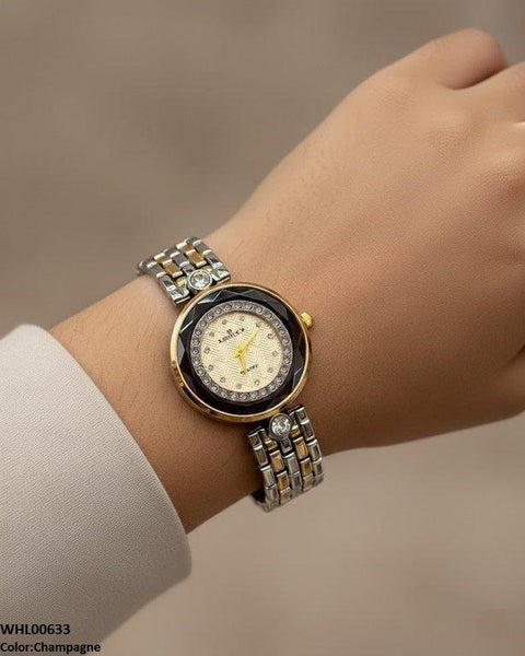 WHL00633 ZWA Round Rhinestone Dial Women's Watch - WHL