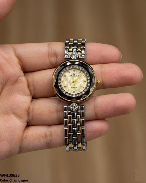 WHL00633 ZWA Round Rhinestone Dial Women's Watch - WHL