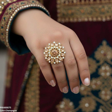 PRH00075 FRN Tear Flower Ring Adjustable - PRH