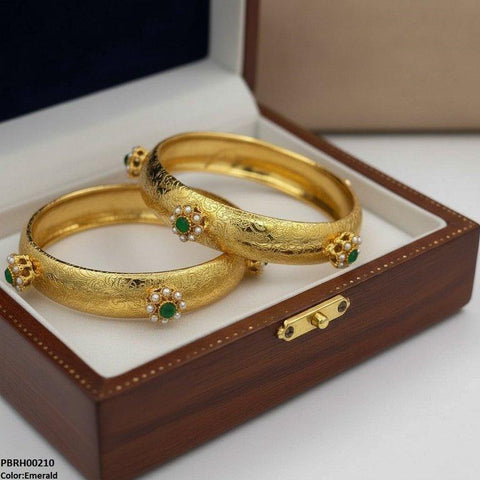 PBRH00210 FRN Round Flower Bangle Set - PBRH