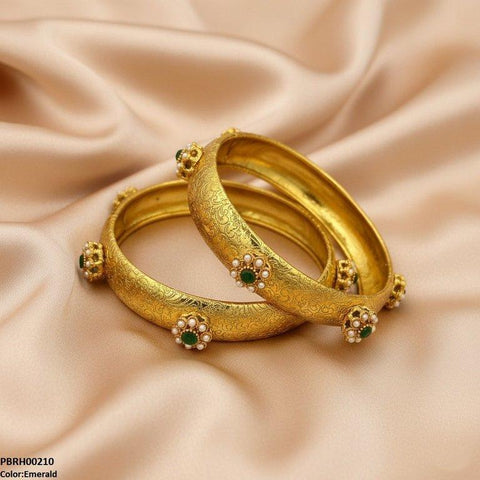 PBRH00210 FRN Round Flower Bangle Set - PBRH