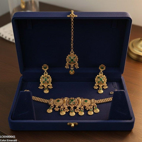 LCKH00041 ANI Flower Tear Drop Choker Set - LCKH