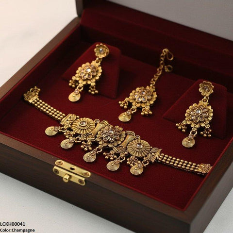 LCKH00041 ANI Flower Tear Drop Choker Set - LCKH