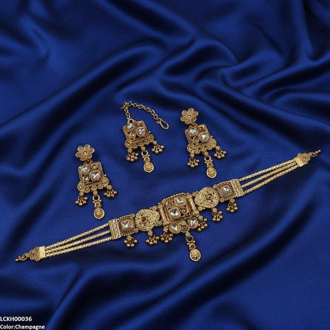 LCKH00036 ANI Tear Flower Drop Choker Set - LCKH