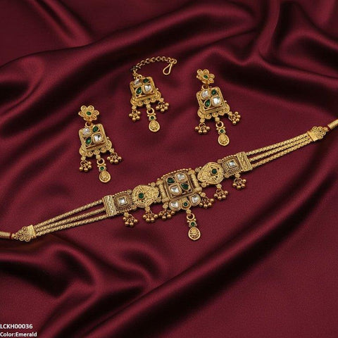 LCKH00036 ANI Tear Flower Drop Choker Set - LCKH