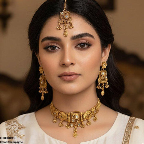 LCKH00036 ANI Tear Flower Drop Choker Set - LCKH