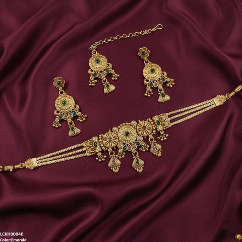 LCKH00040 ANI Flower/Tear Drop Choker Set - LCKH