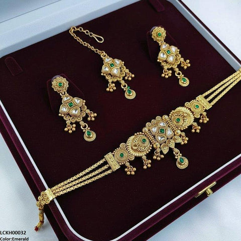 LCKH00032 ANI Square Tear Drop Choker Set - LCKH