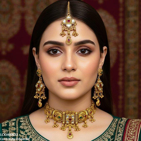 LCKH00032 ANI Square Tear Drop Choker Set - LCKH