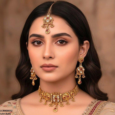 LCKH00032 ANI Square Tear Drop Choker Set - LCKH