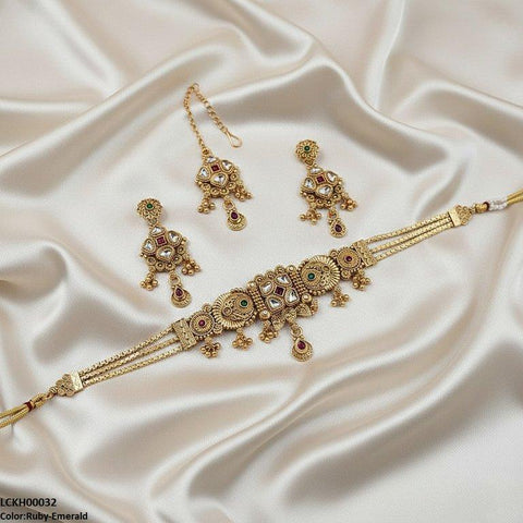 LCKH00032 ANI Square Tear Drop Choker Set - LCKH