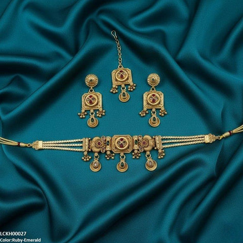 LCKH00027 ANI Tear Flower Choker Set - LCKH