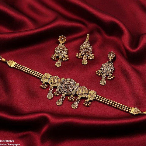 LCKH00029 ANI Flower Tear Drop Choker Set - LCKH