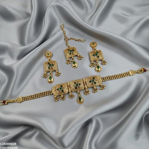 LCKH00028 ANI Flower Tear Drop Choker Set - LCKH