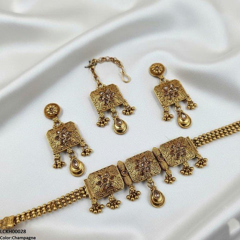 LCKH00028 ANI Flower Tear Drop Choker Set - LCKH