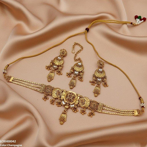 LCKH00042 ANI Moon Pearl Drop Choker Set - LCKH