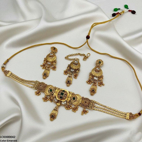 LCKH00042 ANI Moon Pearl Drop Choker Set - LCKH