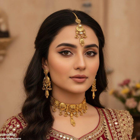 LCKH00042 ANI Moon Pearl Drop Choker Set - LCKH