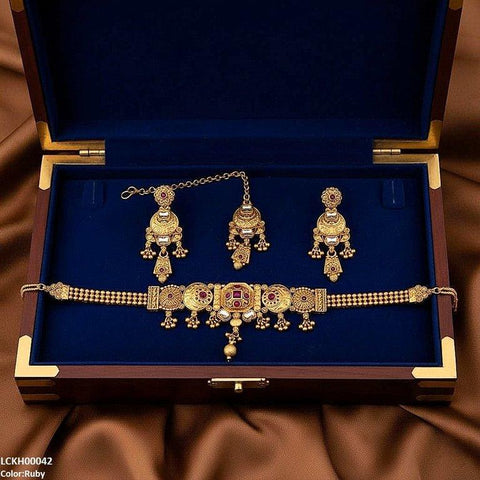 LCKH00042 ANI Moon Pearl Drop Choker Set - LCKH