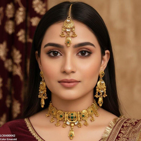 LCKH00042 ANI Moon Pearl Drop Choker Set - LCKH