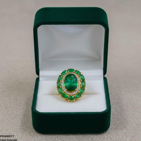 PRH00077 FRN Oval Flower Ring Adjustable - PRH