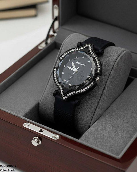 WHL00657 ZWA Round Rhinestone Bezel Women's Watch - WHL