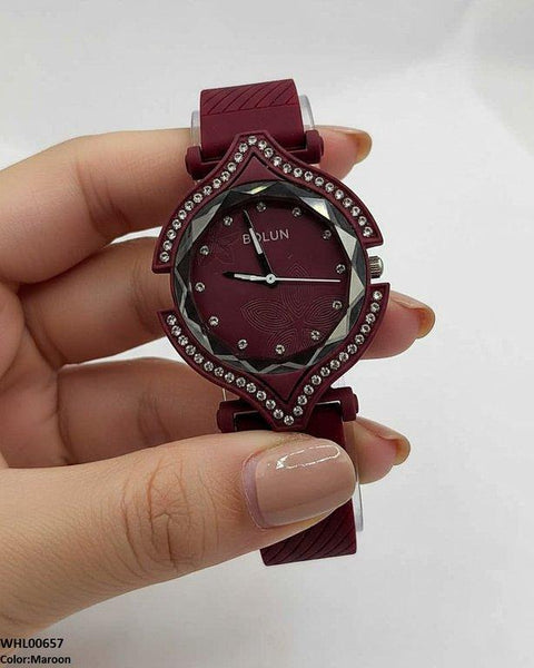 WHL00657 ZWA Round Rhinestone Bezel Women's Watch - WHL