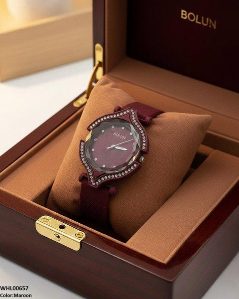 WHL00657 ZWA Round Rhinestone Bezel Women's Watch - WHL