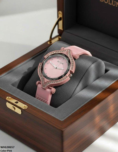 WHL00657 ZWA Round Rhinestone Bezel Women's Watch - WHL