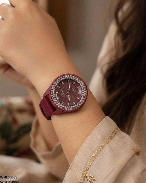 WHL00659 ZWA Round Rhinestone Women's Watch - WHL