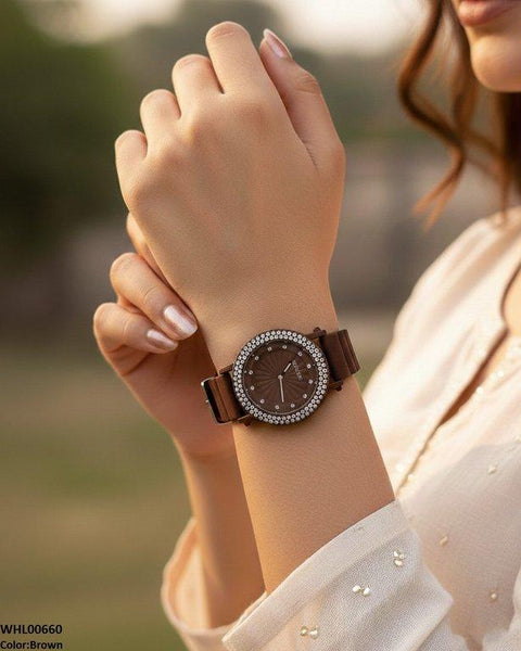 WHL00660 ZWA Round Stone  Women's Watch - WHL