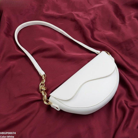 HBGP00074 Aurelia Saddle Armpit Bag White