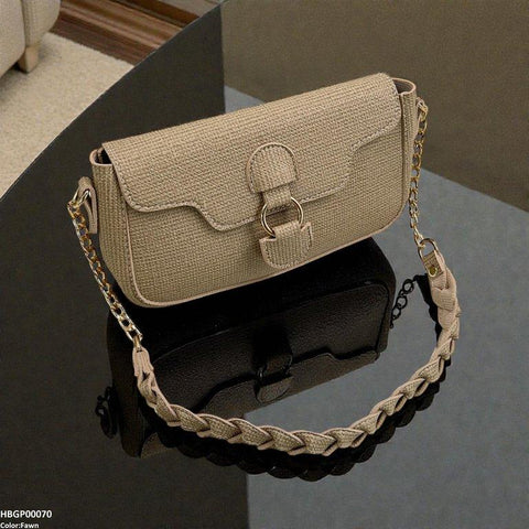 HBGP00070 Willow Strap Jute Armpit Bag Fawn